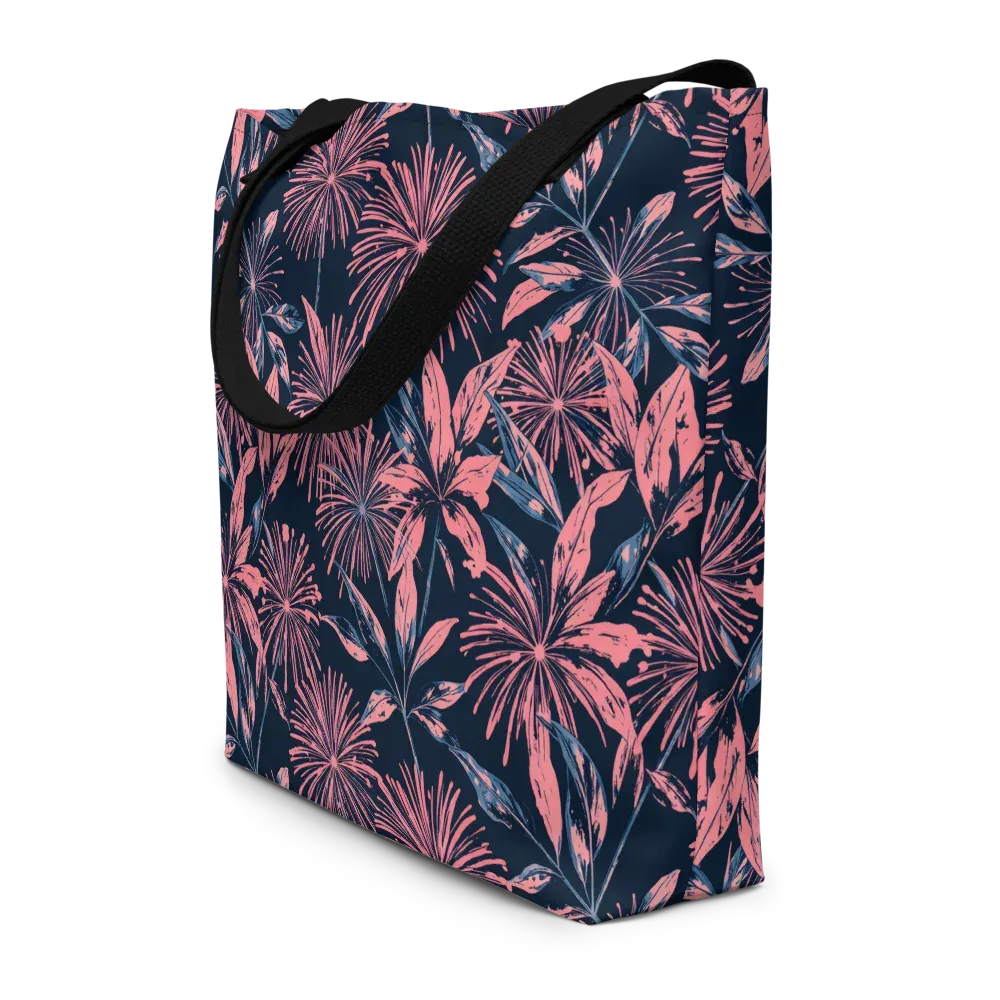 Midnight Firework on Large Tote Bag W/ Pocket — Front