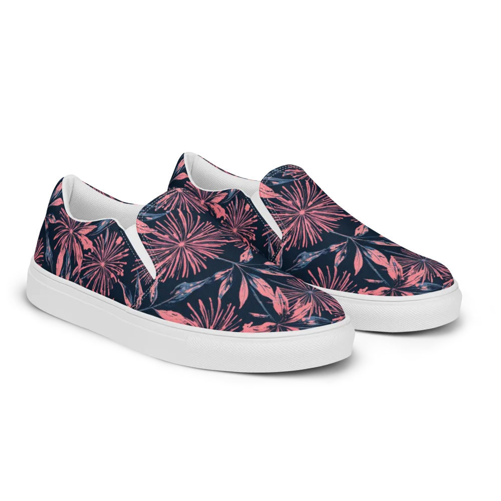 Midnight Firework on Women's Slip-On Canvas Shoes — Right Front