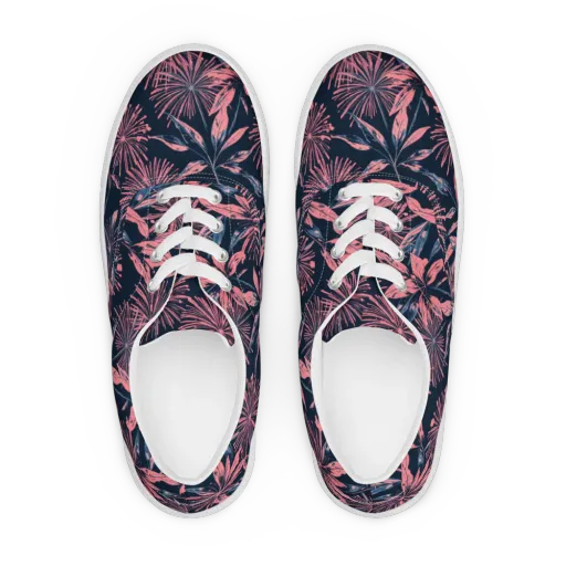 Midnight Firework on a Men's Lace-Up Canvas Shoes