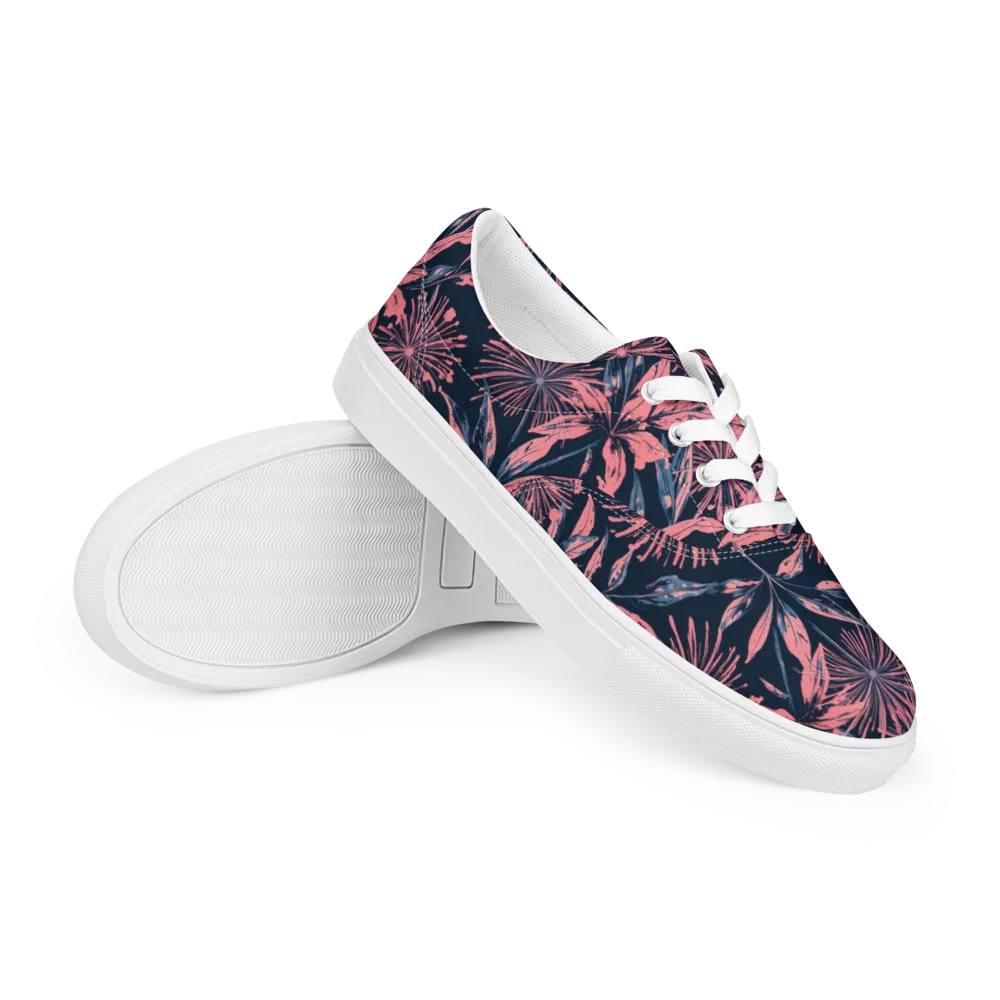 Midnight Firework on Men's Lace-Up Canvas Shoes — Right Front
