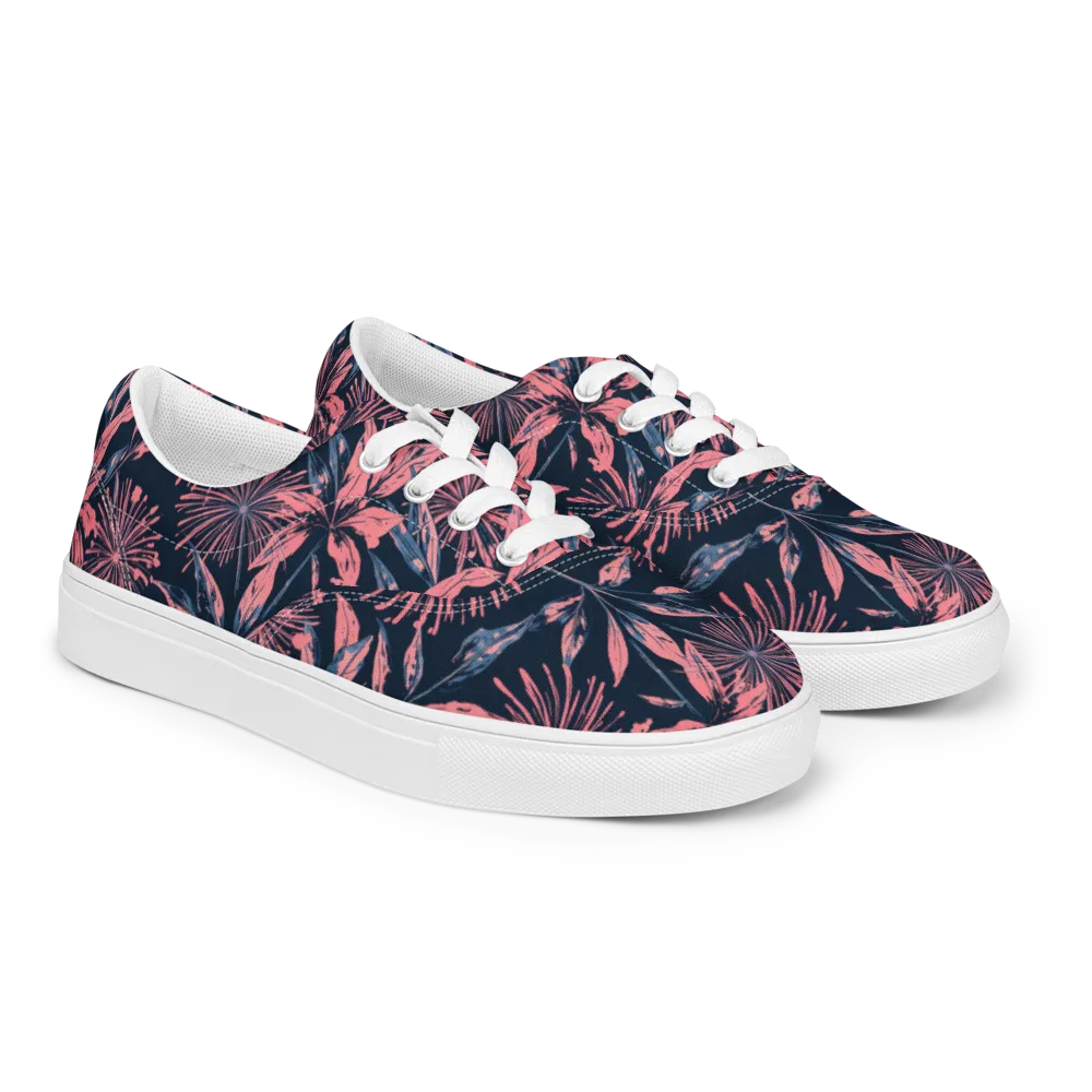 Midnight Firework on Men's Lace-Up Canvas Shoes — Right Front