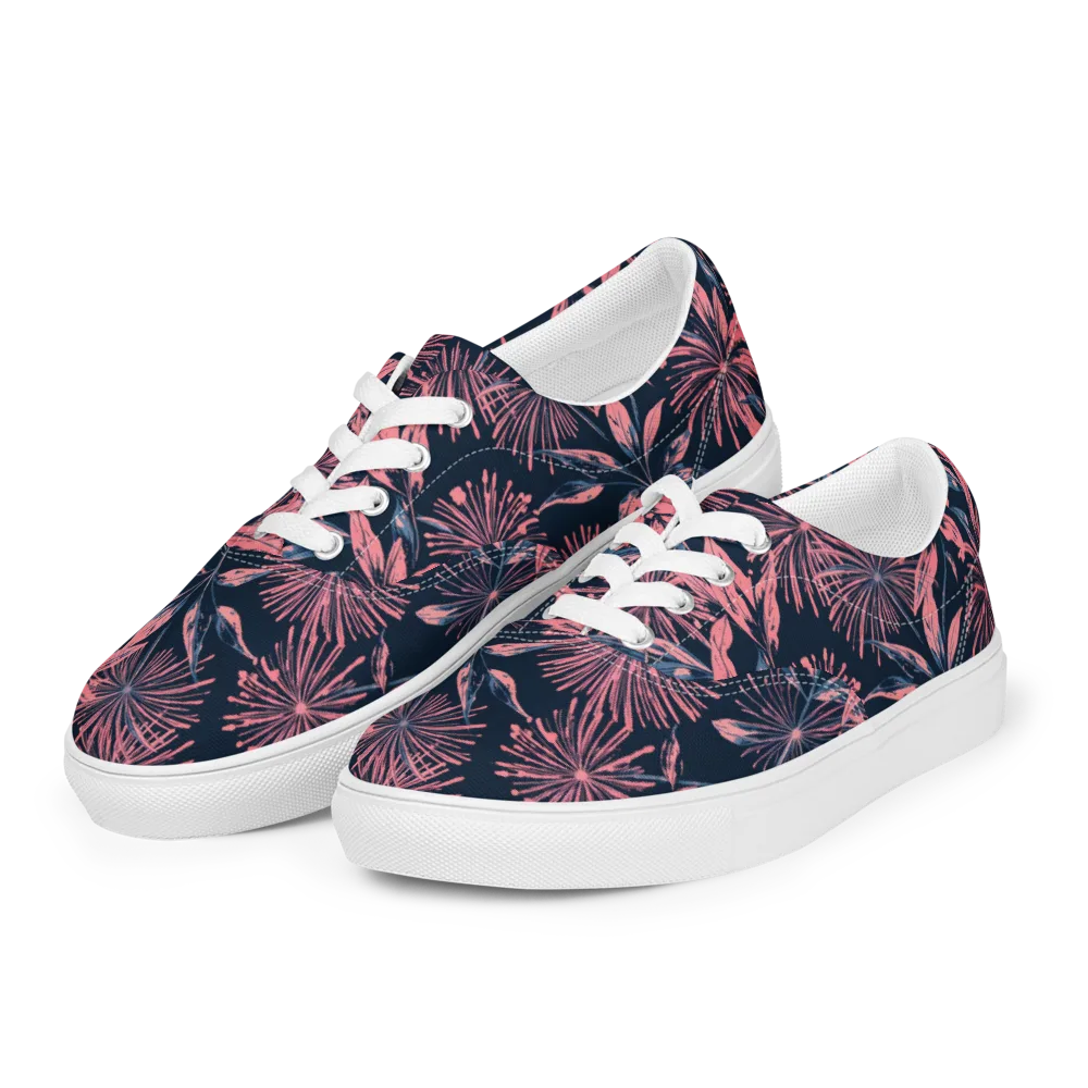 Midnight Firework on Men's Lace-Up Canvas Shoes — Left Front