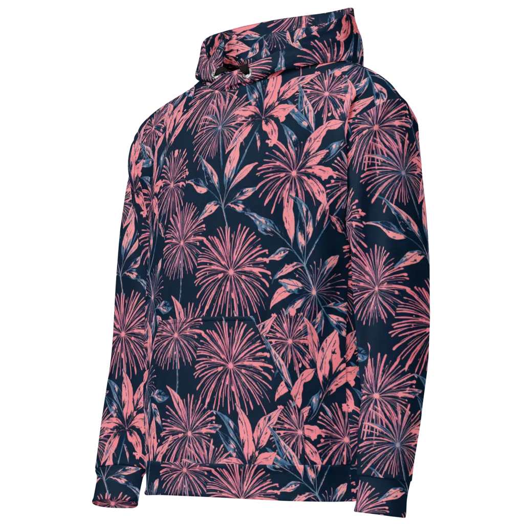 Midnight Firework on Cotton Hoodie — Left Front