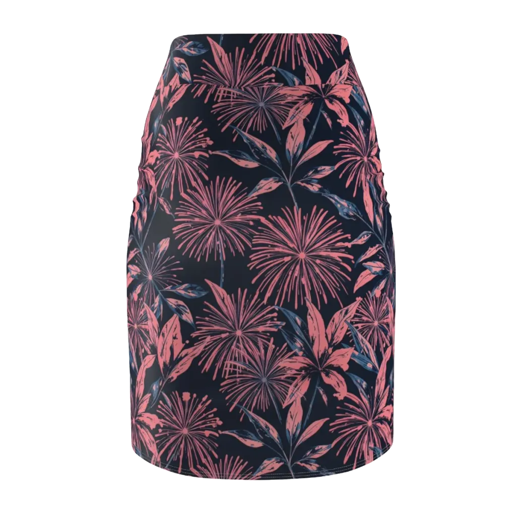 Midnight Firework on Pencil Skirt — Back