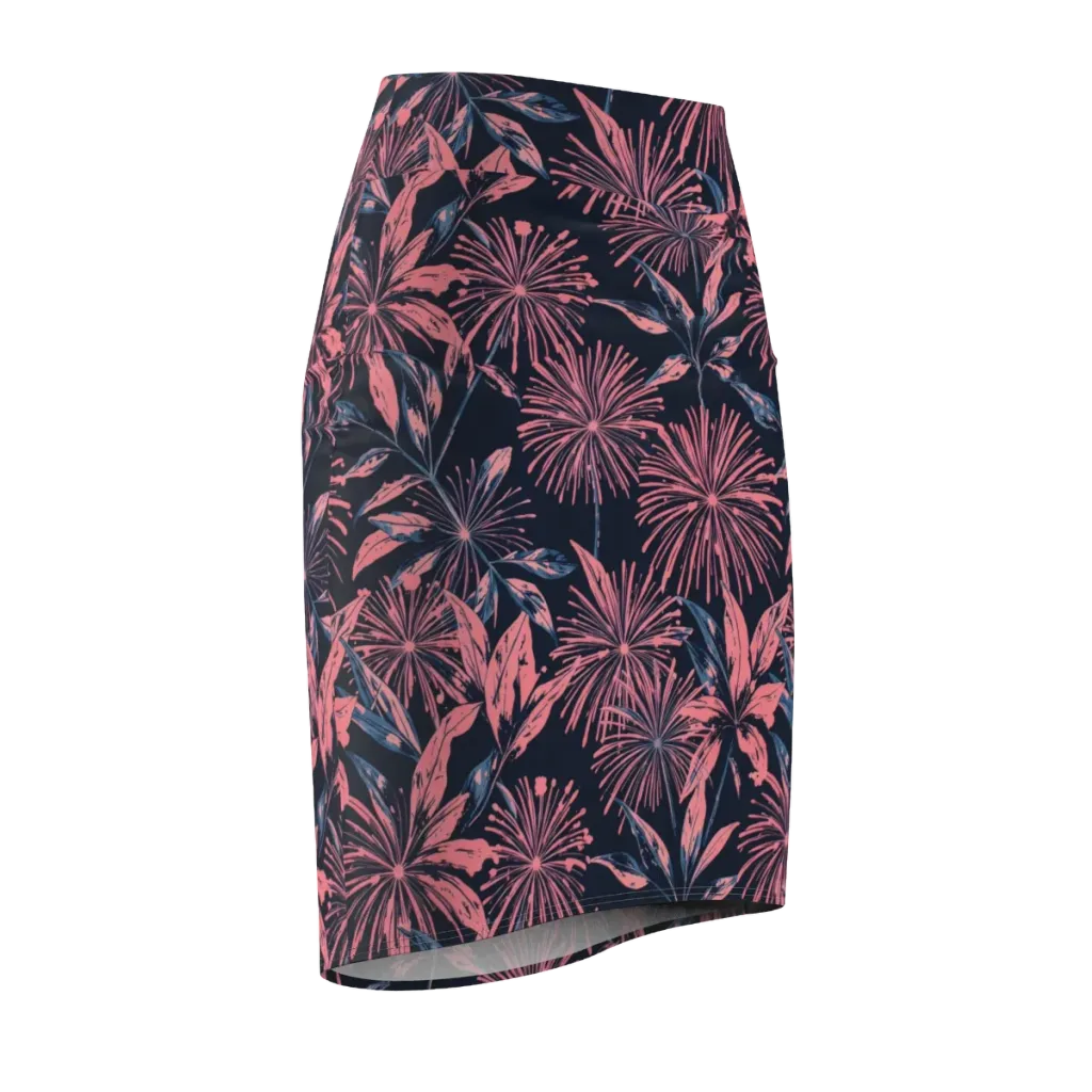 Midnight Firework on Pencil Skirt — Front Side