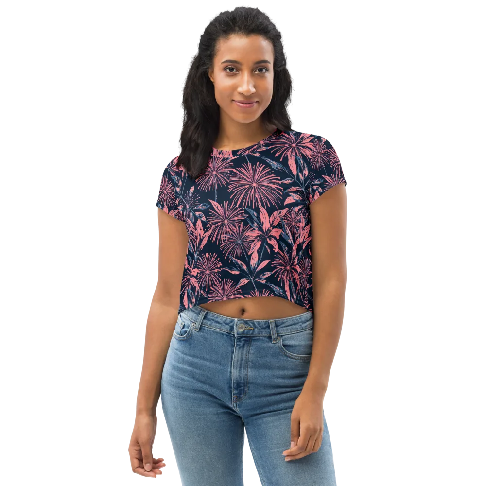 Midnight Firework on Crop Tee — Front