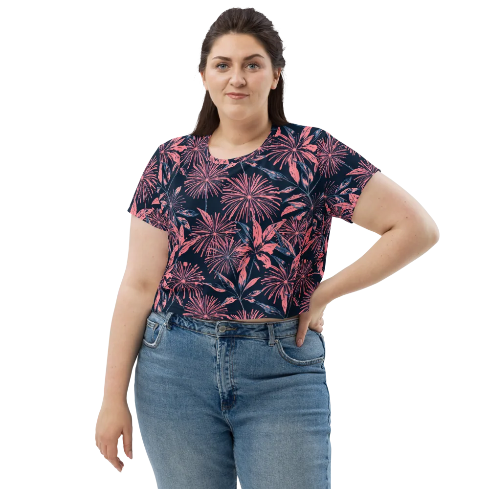 Midnight Firework on Crop Tee — Front