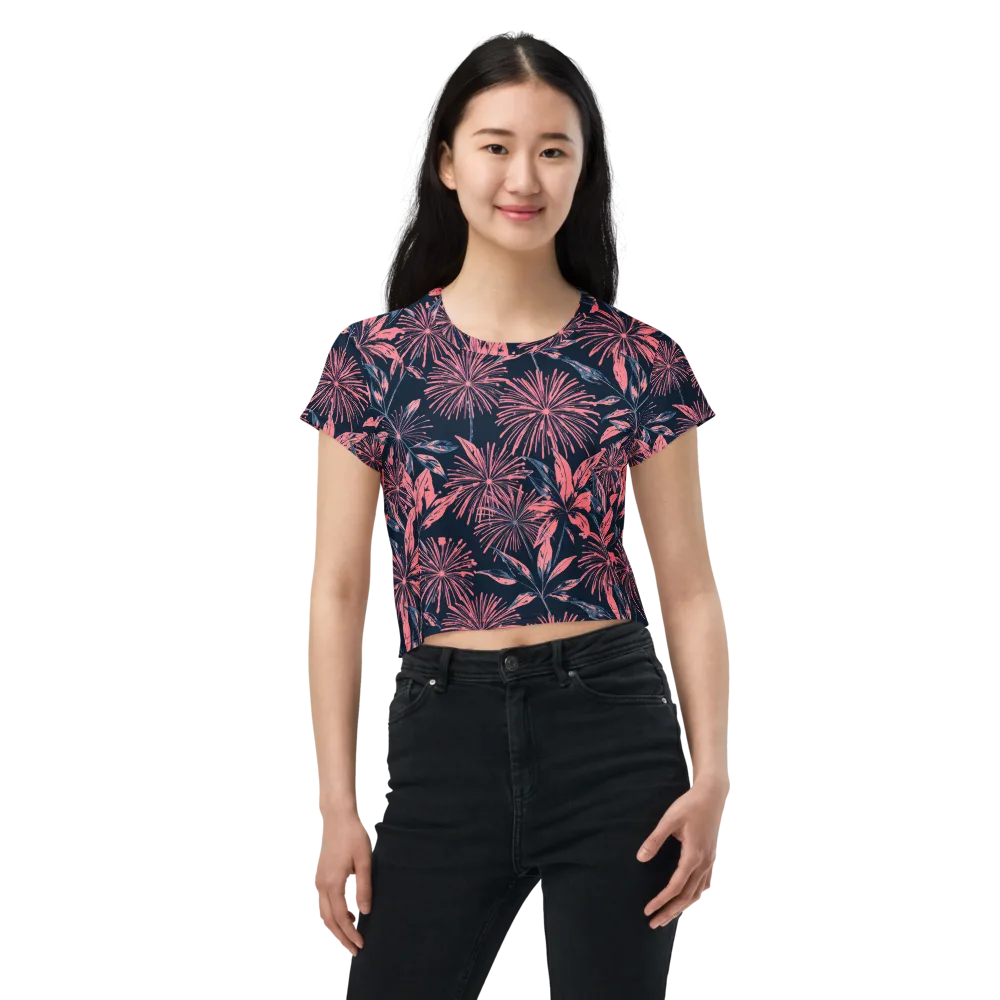 Midnight Firework on Crop Tee — Front