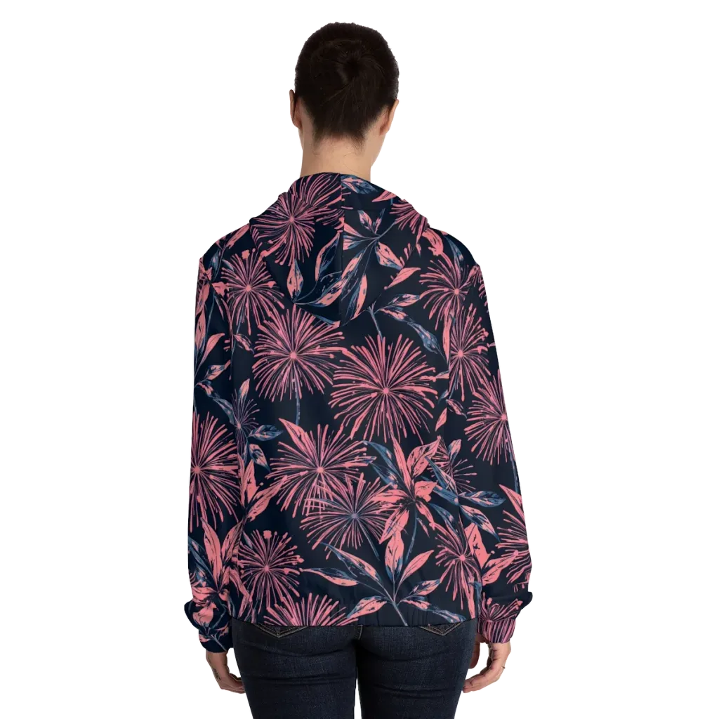 Midnight Firework on Women's Full-Zip Hoodie — Back On Person