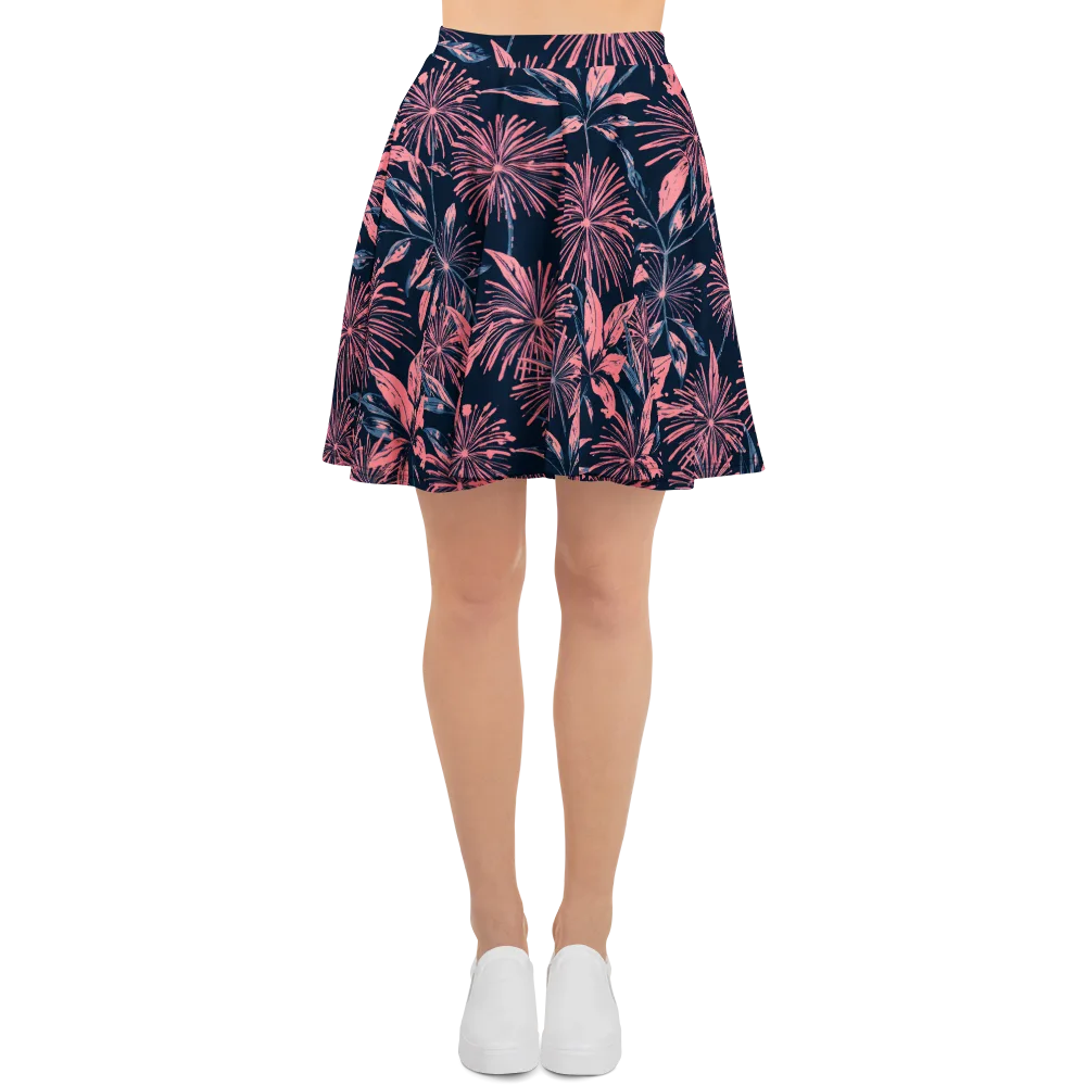 Midnight Firework on Skater Skirt — Front