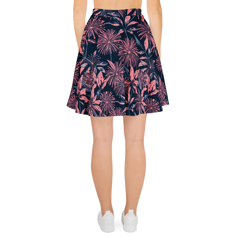 Midnight Firework on Skater Skirt — Back