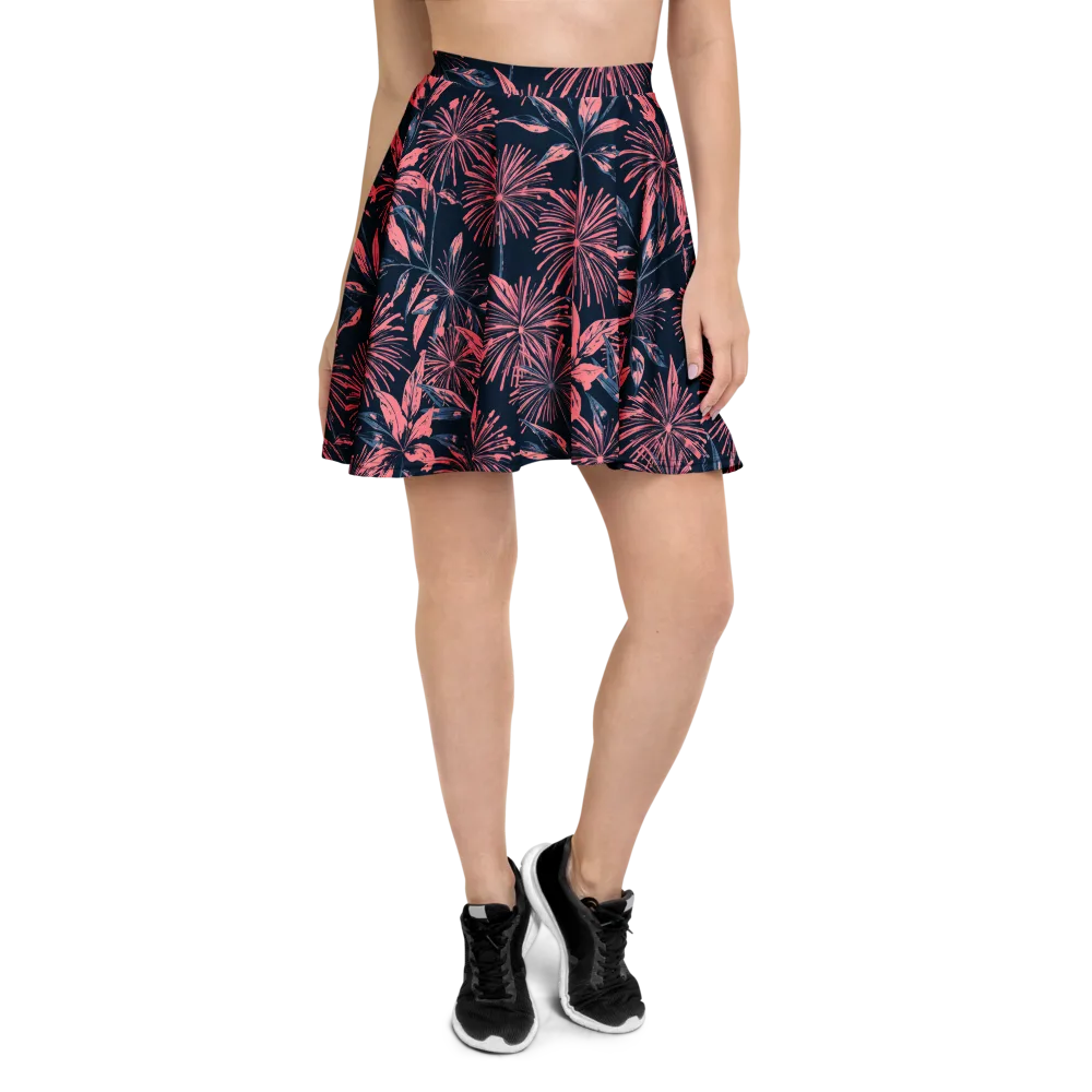 Midnight Firework on Skater Skirt — Front