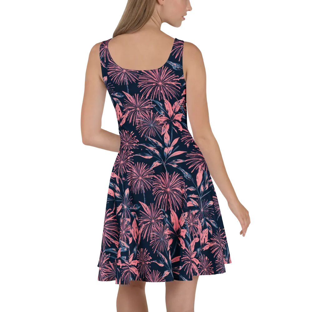 Midnight Firework on Skater Dress — Back