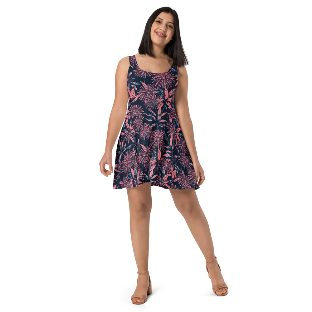 Midnight Firework on Skater Dress — Front