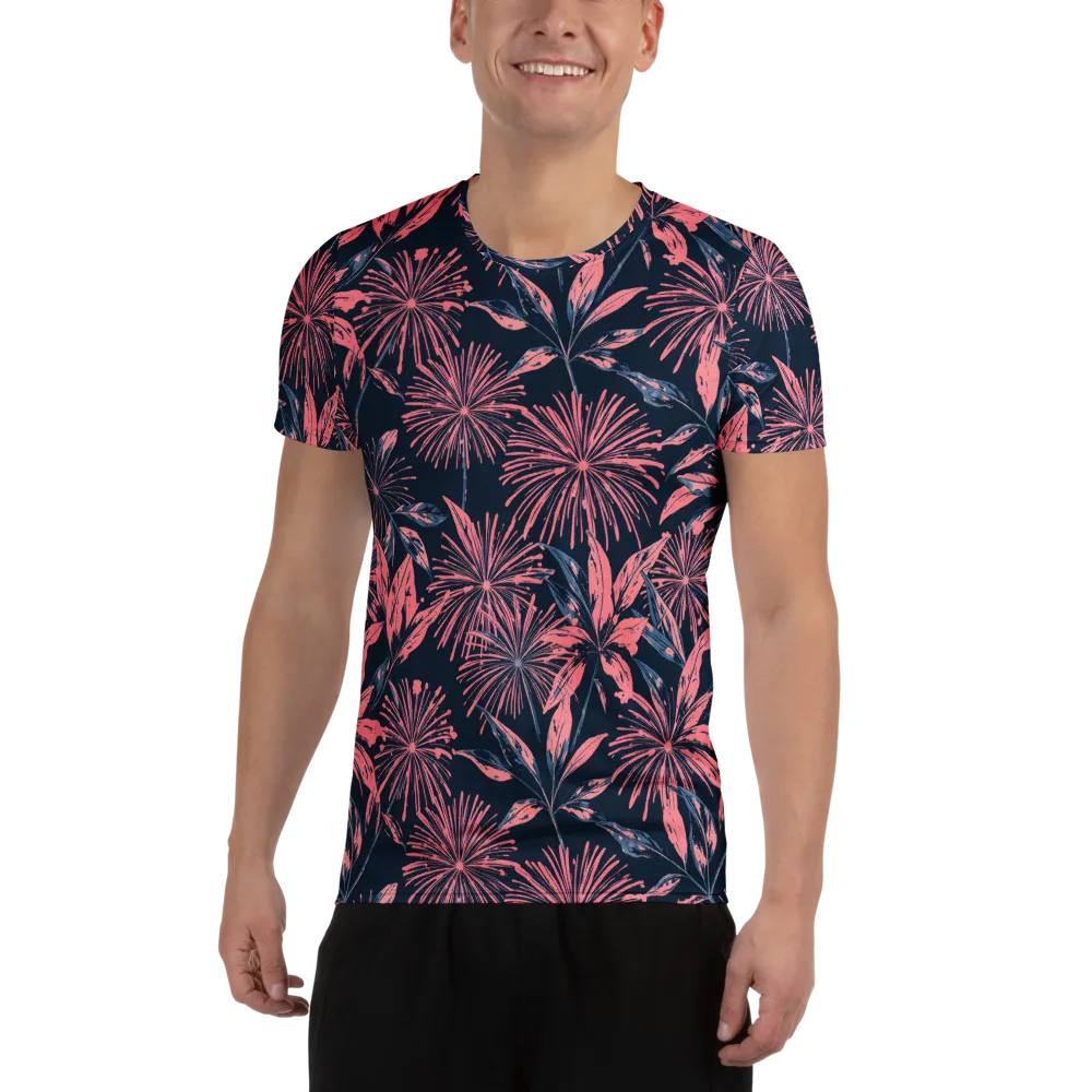 Midnight Firework on Men's Athletic T-Shirt — Front