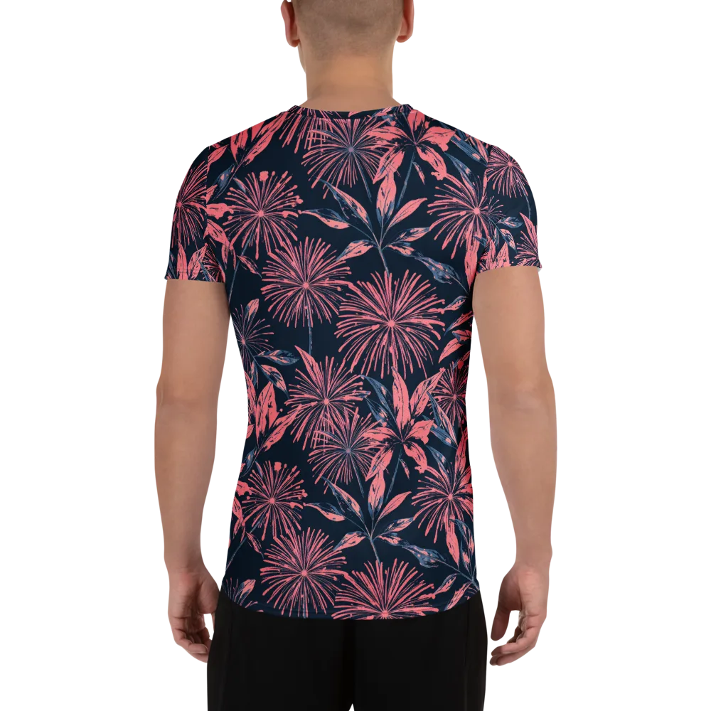 Midnight Firework on Men's Athletic T-Shirt — Back