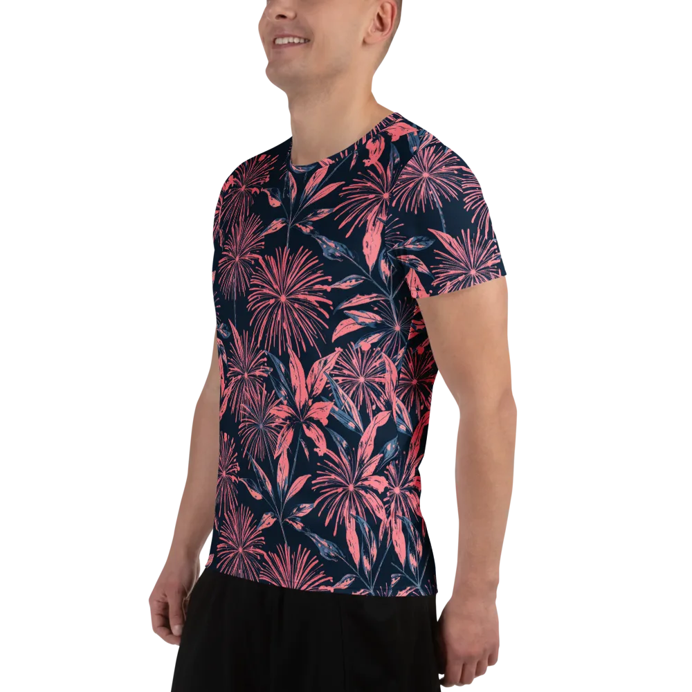 Midnight Firework on Men's Athletic T-Shirt — Left