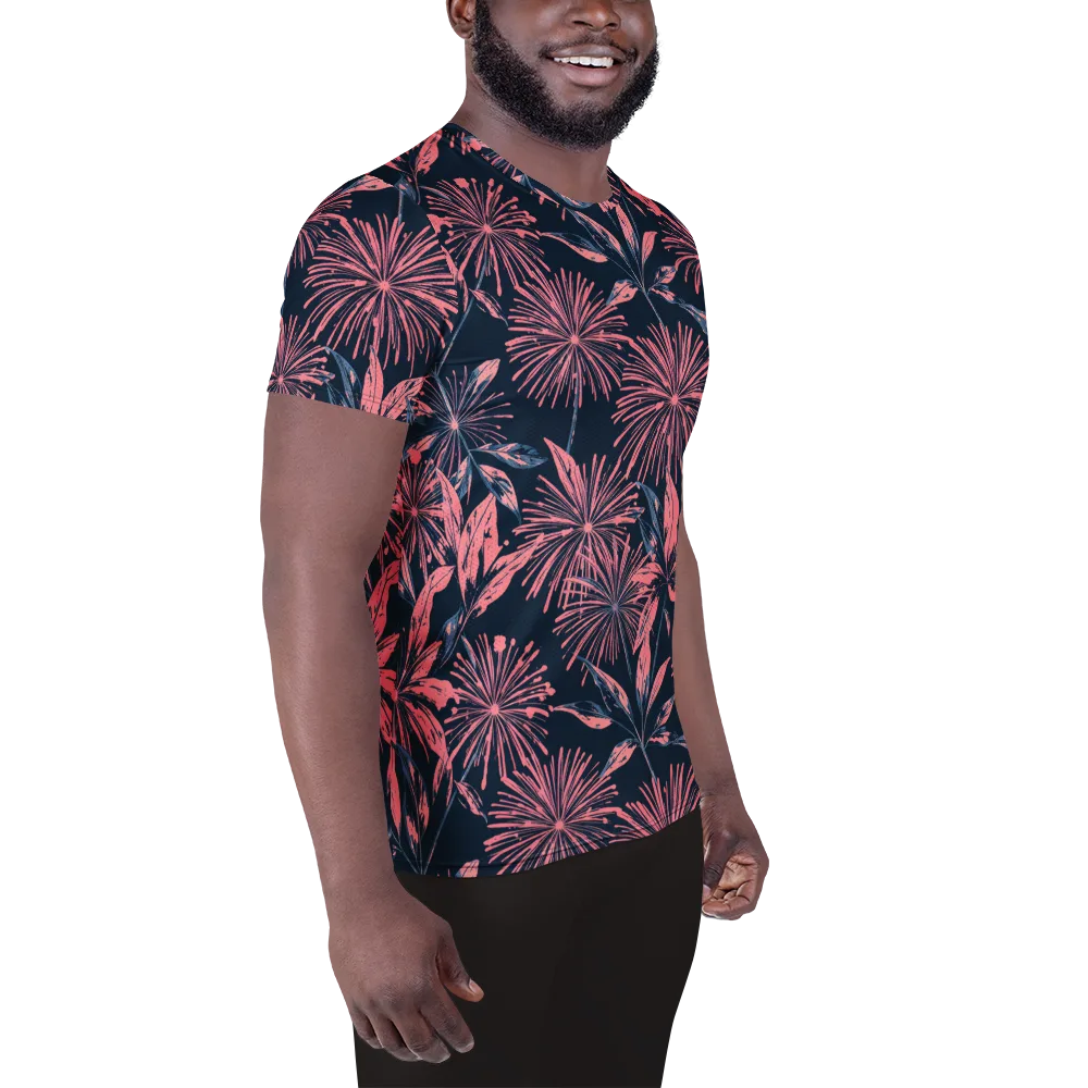 Midnight Firework on Men's Athletic T-Shirt — Right