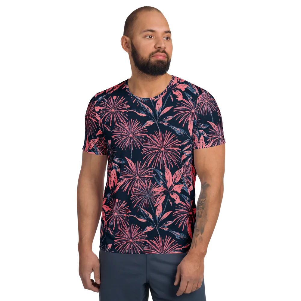 Midnight Firework on Men's Athletic T-Shirt — Front