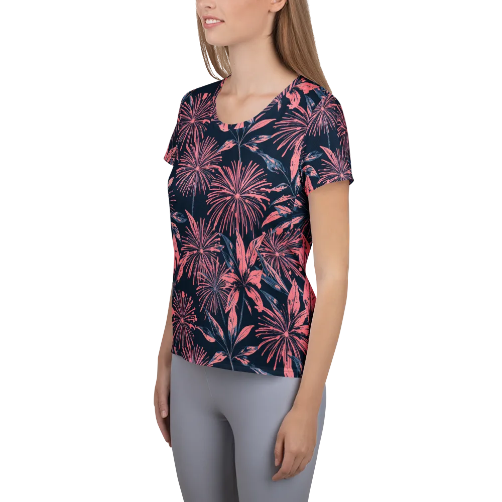 Midnight Firework on Women's Athletic T-Shirt — Left
