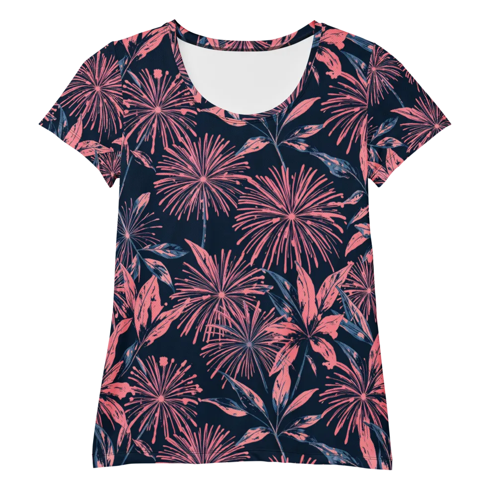 Midnight Firework on Women's Athletic T-Shirt — Front