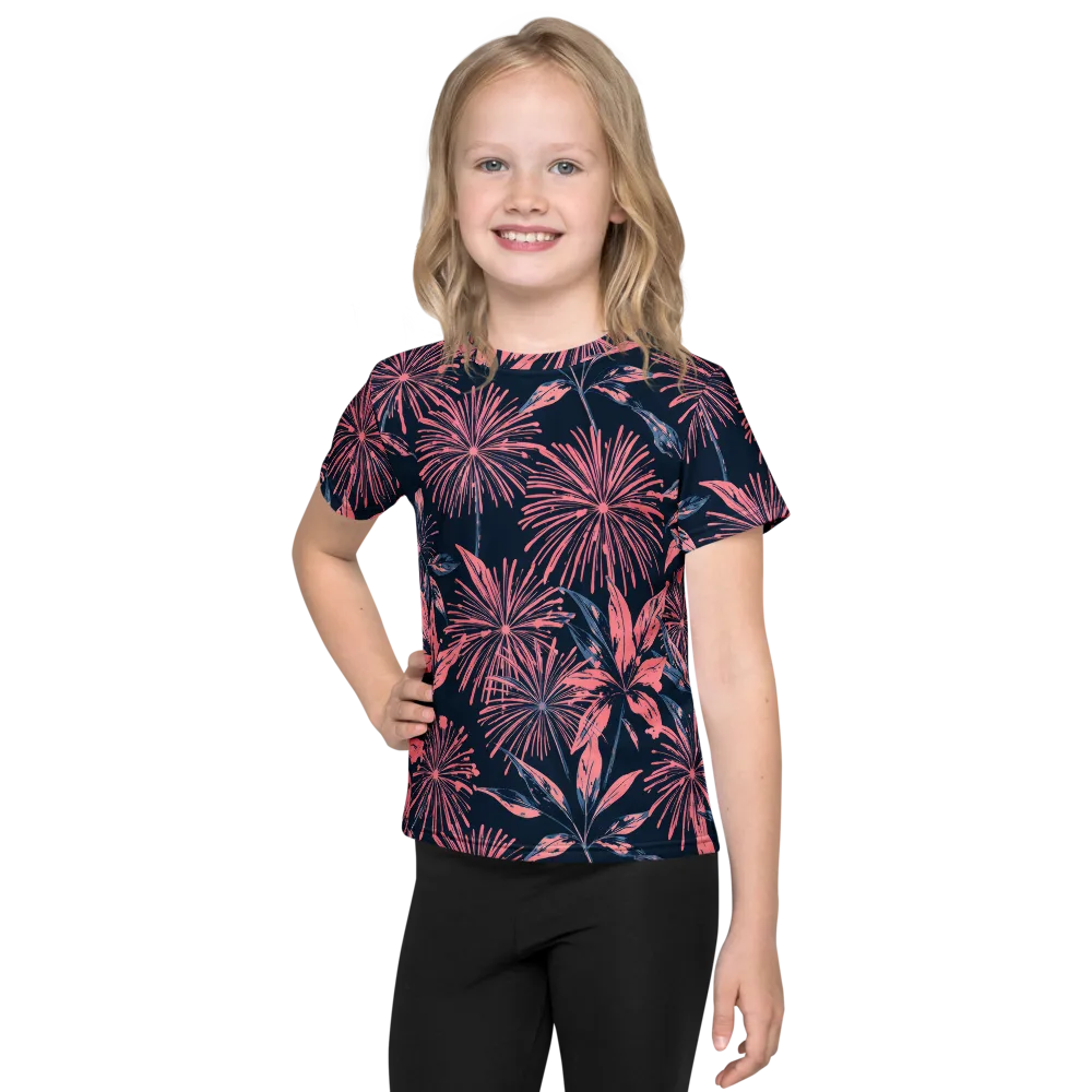 Midnight Firework on Kids Crew Neck T-Shirt — Front
