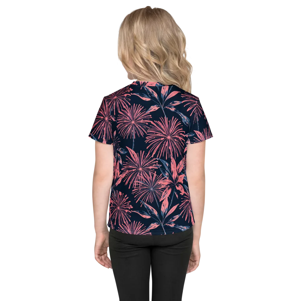 Midnight Firework on Kids Crew Neck T-Shirt — Back