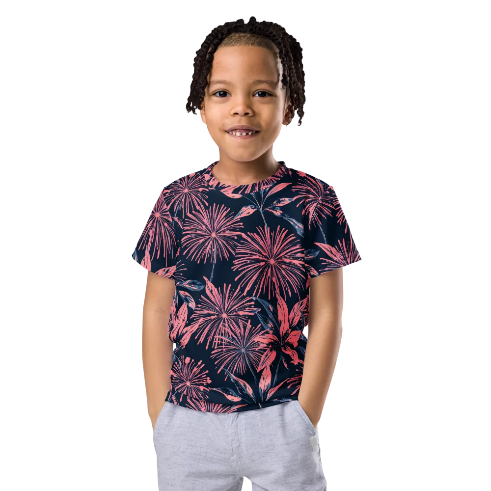 Midnight Firework on Kids Crew Neck T-Shirt — Front