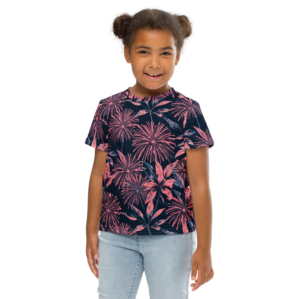 Midnight Firework on Kids Crew Neck T-Shirt — Front
