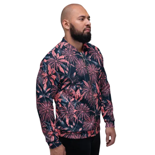 Midnight Firework on a Bomber Jacket