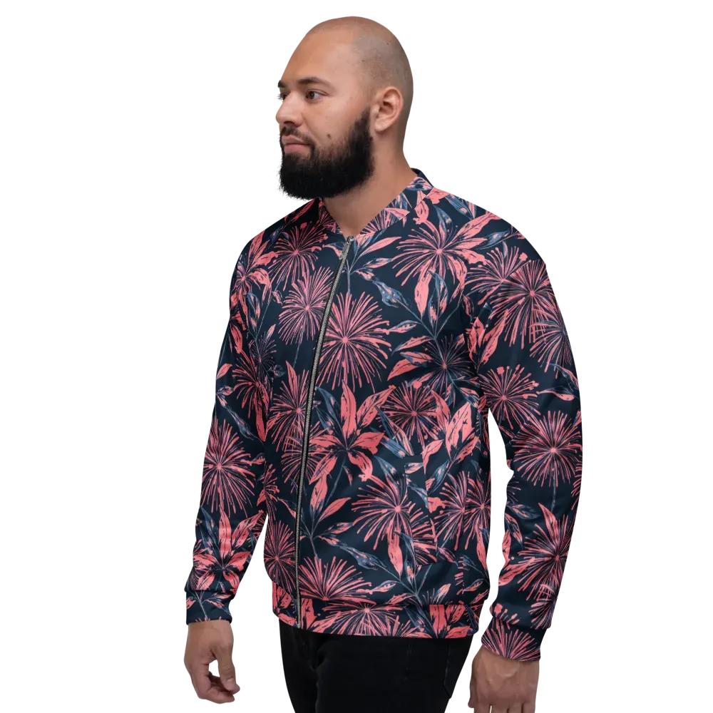 Midnight Firework on Bomber Jacket — Left
