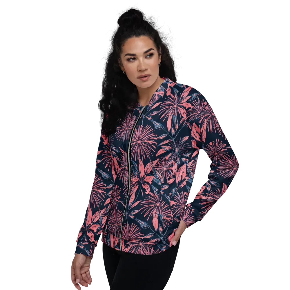Midnight Firework on Bomber Jacket — Left
