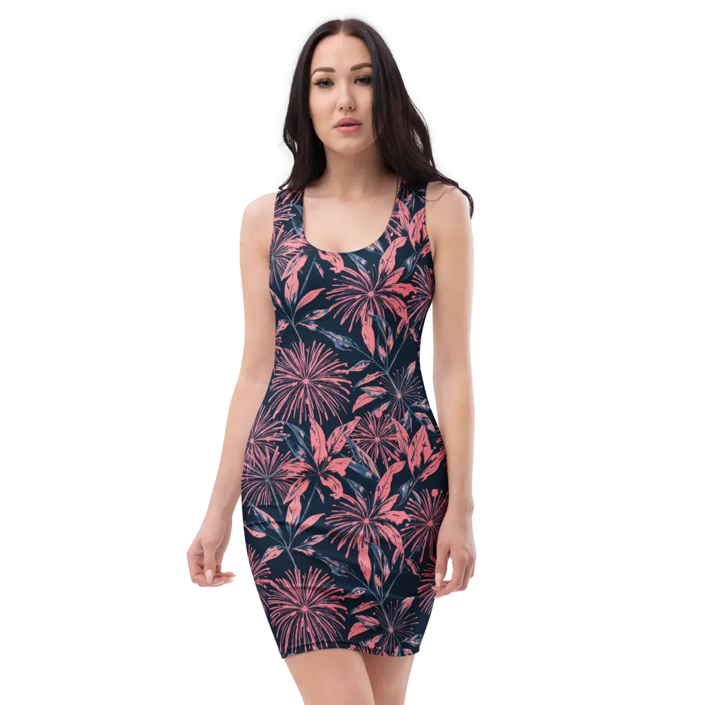 Midnight Firework on Bodycon Dress — Front