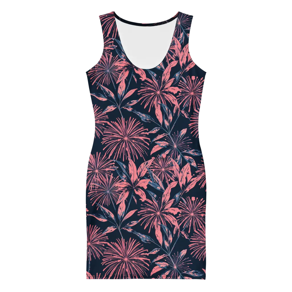 Midnight Firework on Bodycon Dress — Front