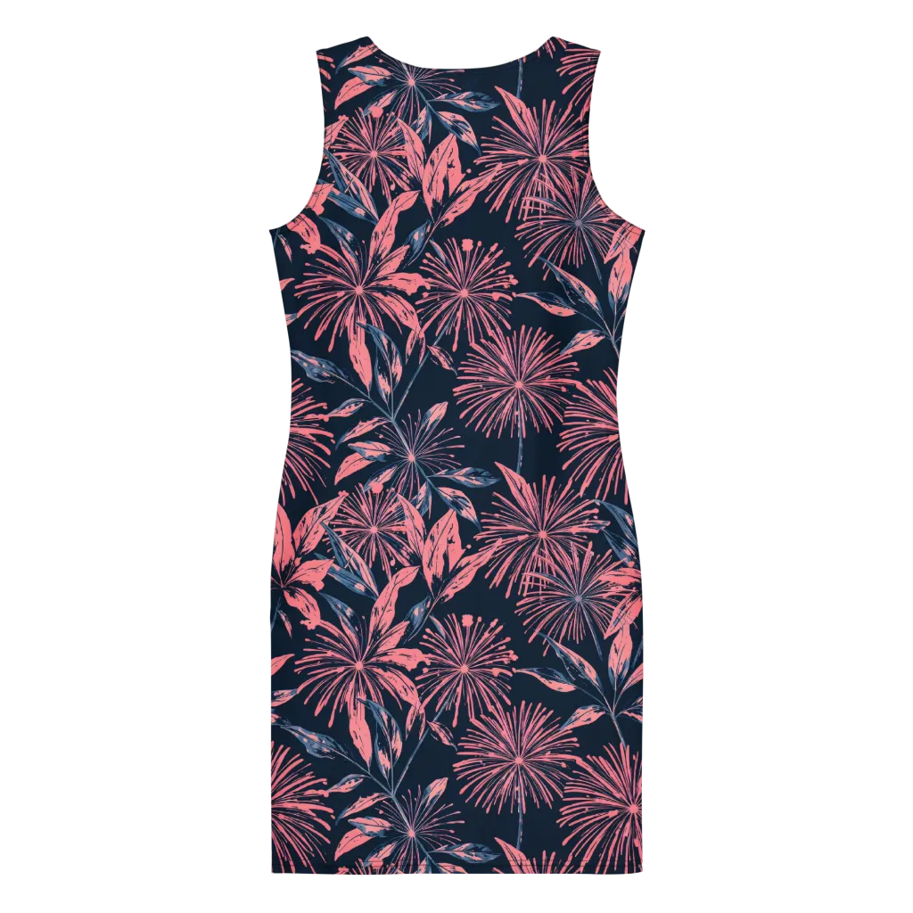 Midnight Firework on Bodycon Dress — Back
