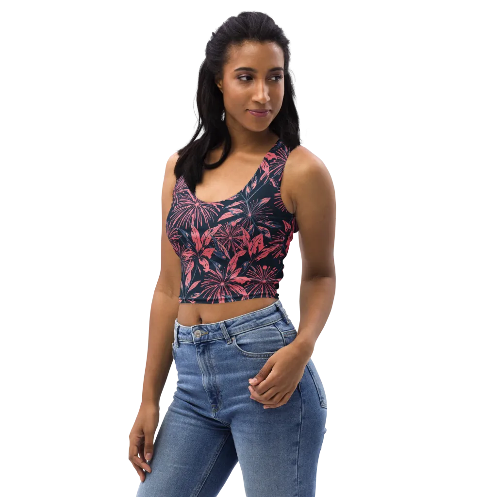 Midnight Firework on Crop Top — Left Front