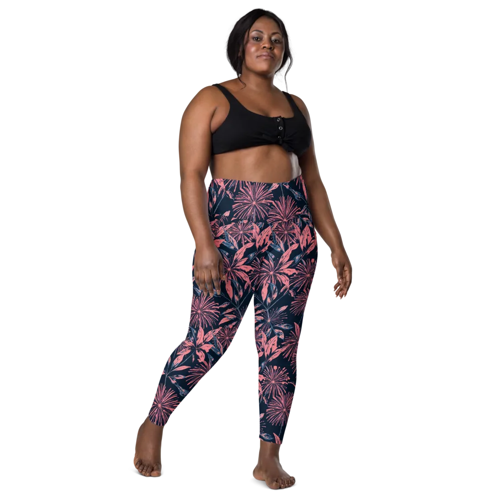 Midnight Firework on Leggings with Pockets — Front