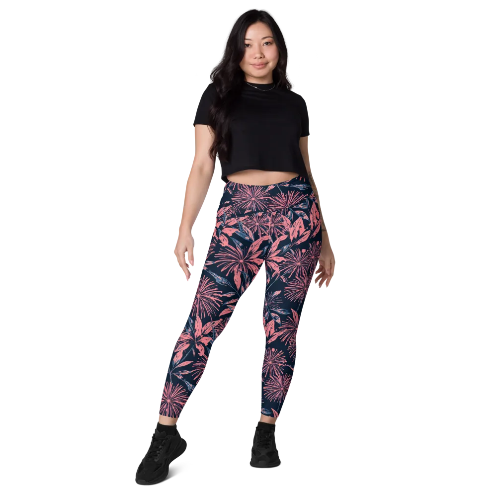 Midnight Firework on Leggings with Pockets — Front