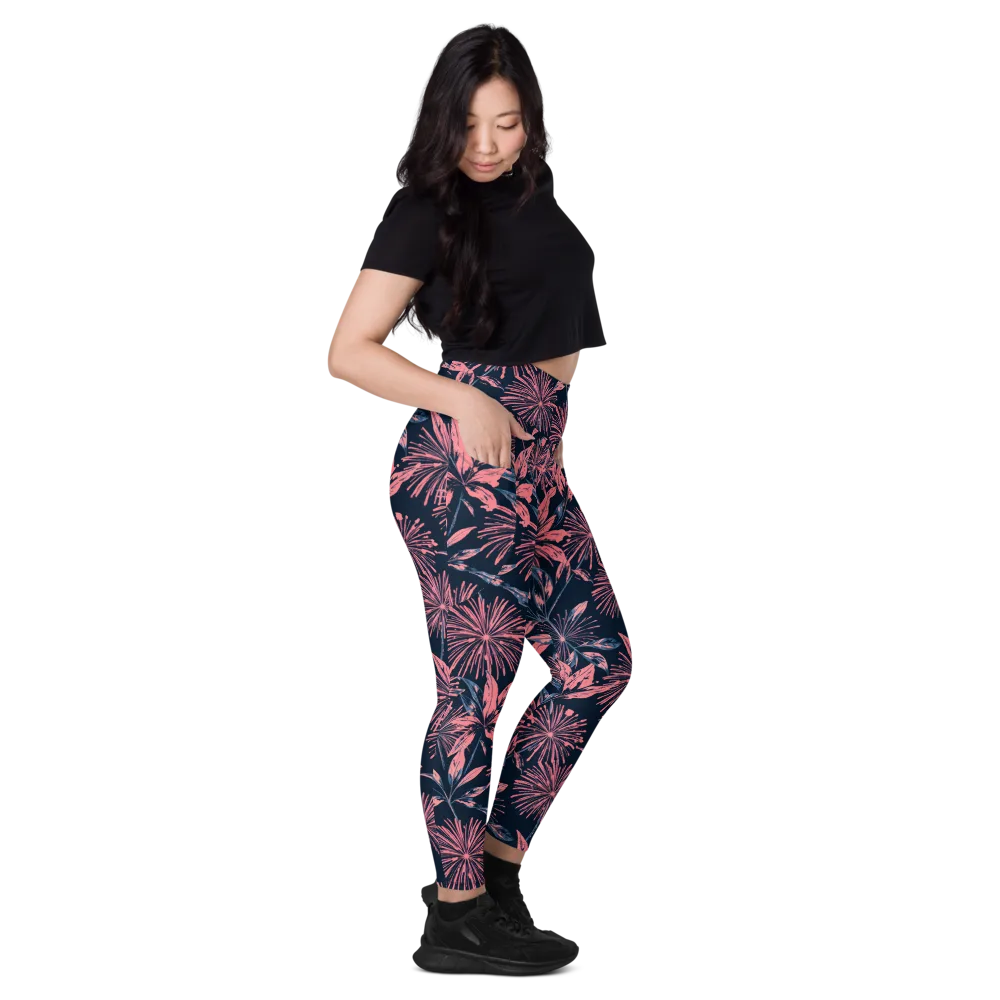 Midnight Firework on Leggings with Pockets — Right