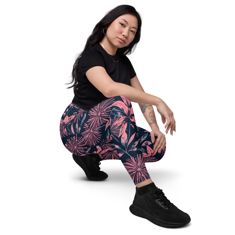 Midnight Firework on Leggings with Pockets — Right Front