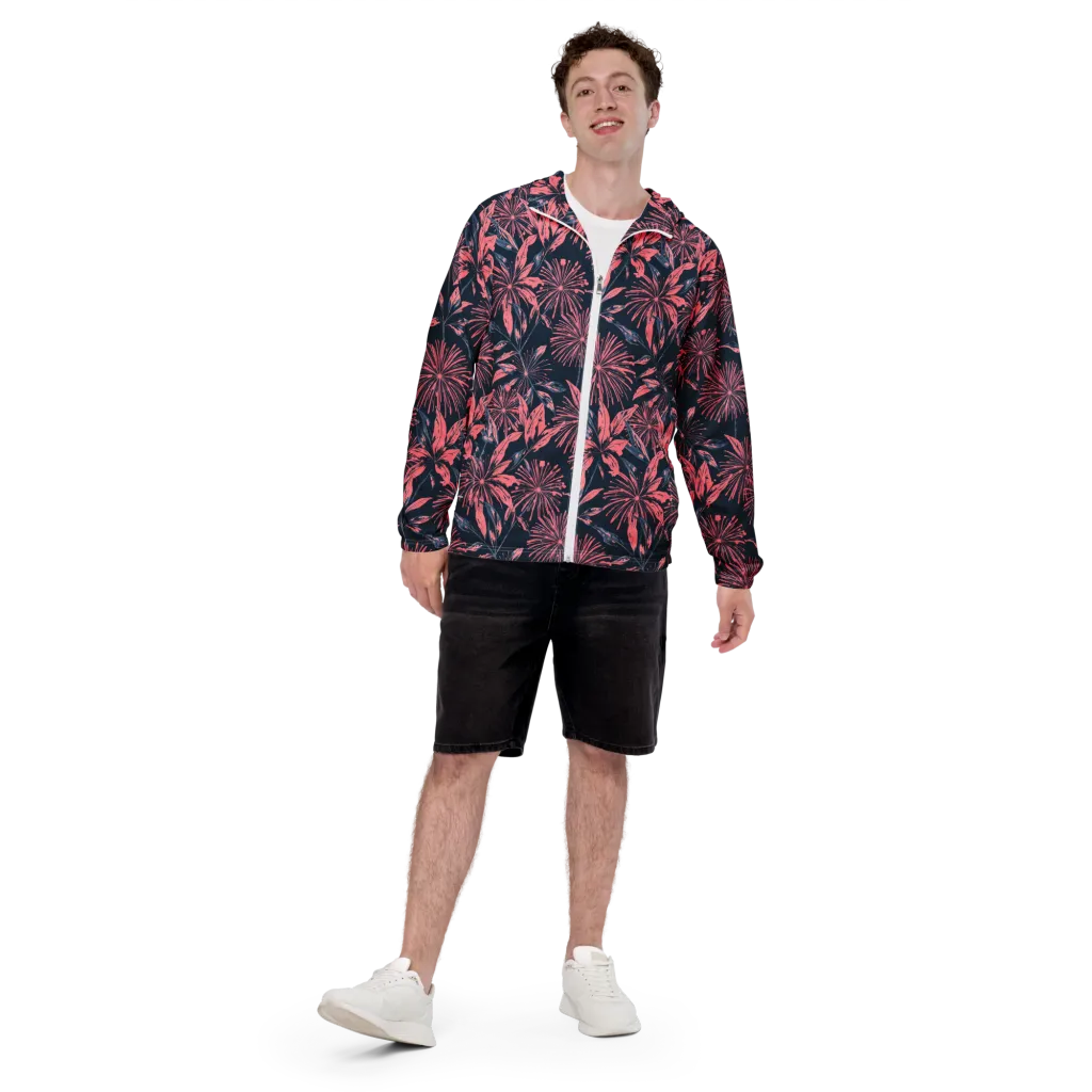 Midnight Firework on Men's Windbreaker — Front