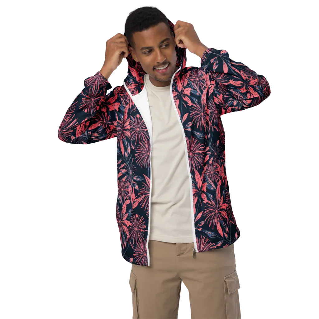 Midnight Firework on Men's Windbreaker — Front
