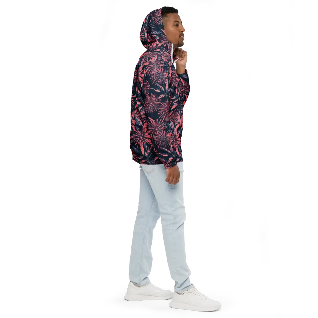 Midnight Firework on Men's Windbreaker — Right