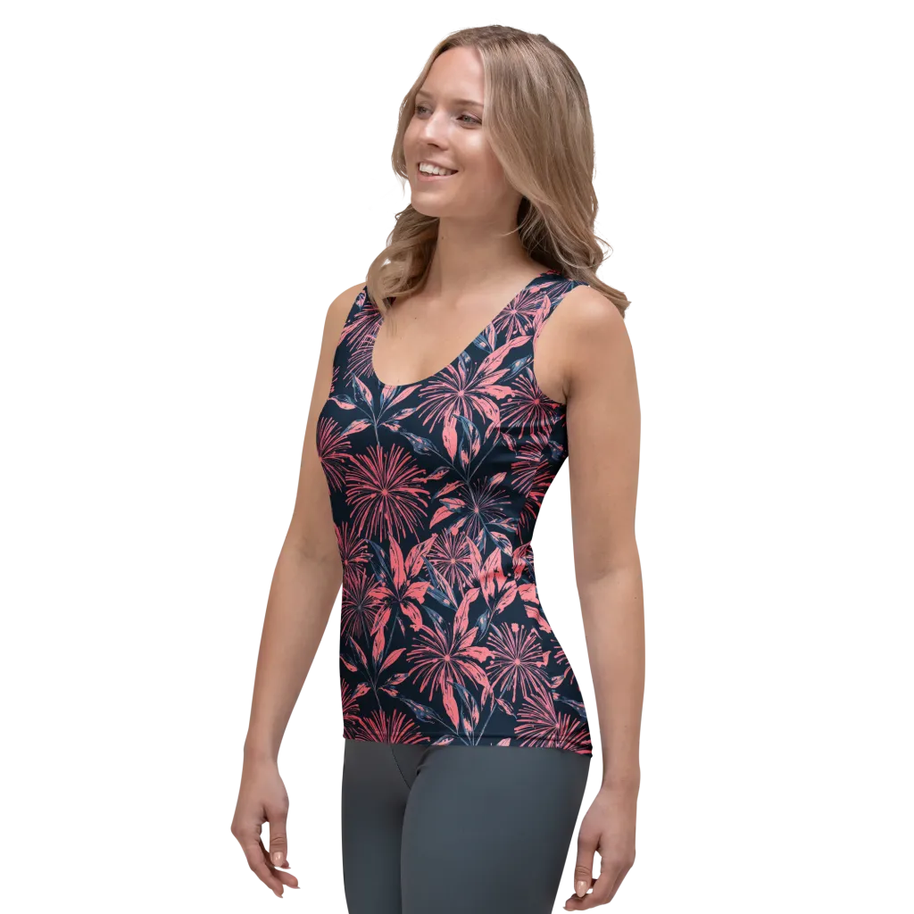 Midnight Firework on Women's Tank Top — Left Front