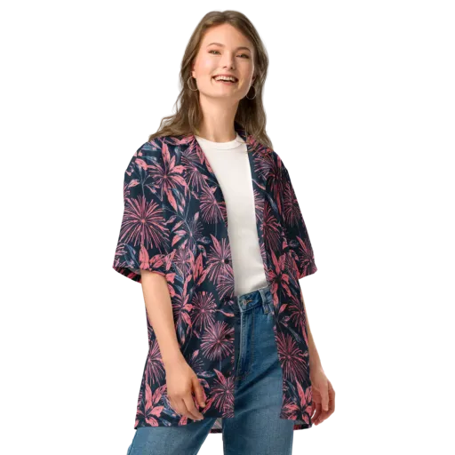 Midnight Firework on a Button Shirt