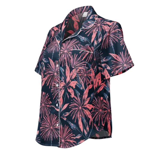 Midnight Firework on a Women's Short Sleeve Pajama Top