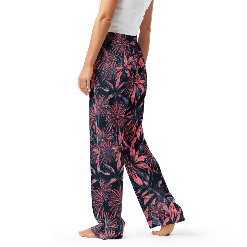 Midnight Firework on Women's Pajama Pants — Left