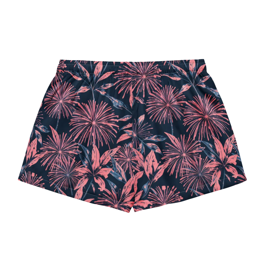 Midnight Firework on Women's Pajama Shorts — Back