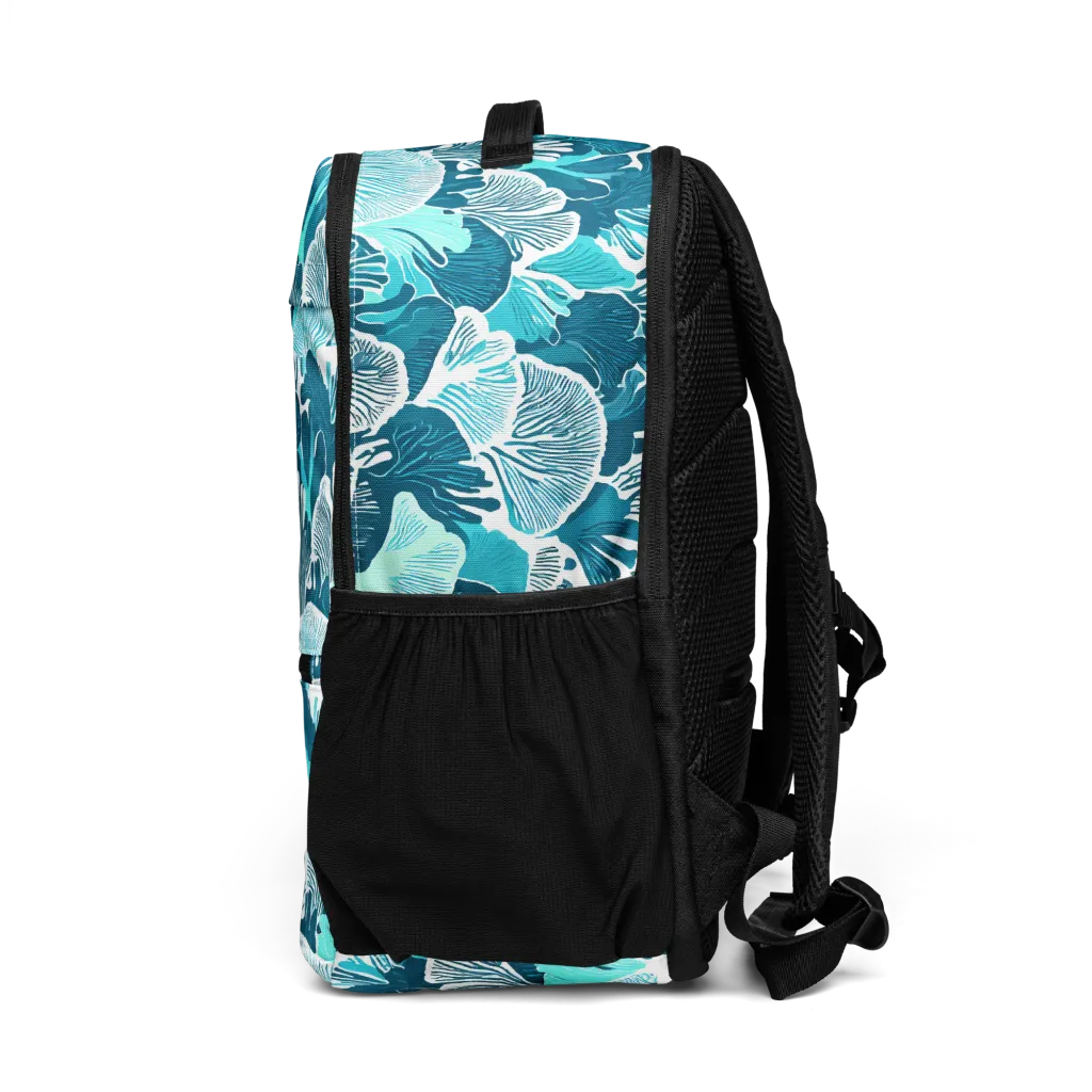 Aqua Fanfare on Utility Backpack — Left