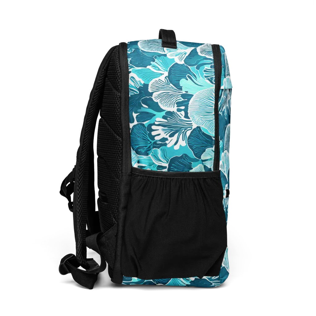 Aqua Fanfare on Utility Backpack — Right
